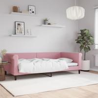 Slaapbank 100x200 cm fluweel roze