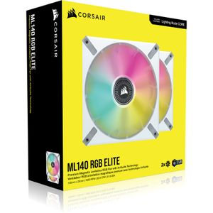 iCUE ML140 RGB ELITE WHITE + Lighting Node CORE Case fan