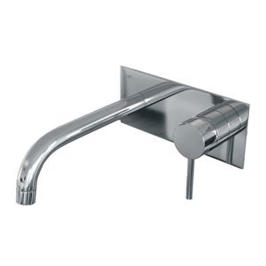 Brauer Chrome Edition ColdStart wastafelkraan inbouw gebogen uitloop met achterplaat model A1 chroom