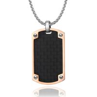 Tom Jaxon Dogtag kettinghanger Edelstaal Carbon Rosegoud Zwart - thumbnail