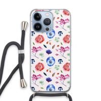 Bloemetjes: iPhone 13 Pro Transparant Hoesje met koord