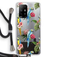 Kleurrijke papegaaien: Oppo A94 5G Transparant Hoesje met koord