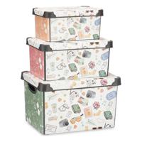 Set van opstapelbare opbergboxen Kipit Memories Plastic Afgedrukt