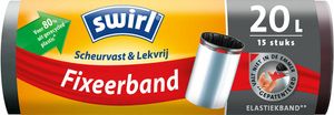 Swirl pedaalemmerzakken met fixeerband 20 liter 15 stuks