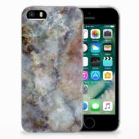 Apple iPhone SE | 5S | TPU | Siliconen hoesje | Marmer Grijs