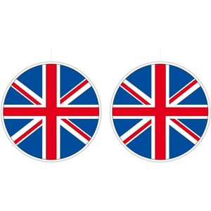 2x Engeland/Groot Brittannie hangdecoraties 28 cm - Hangdecoratie