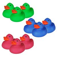 Rubber badeendjes - 9x stuks - badkamer fun artikelen - size 5 cm - kunststof - thumbnail