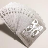 2 stuks waterdichte duurzaam zilver folie kunststof creatieve speelkaarten cadeau