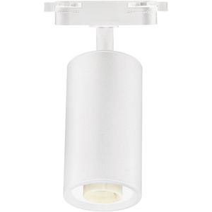 LED Railverlichting - Track Spot - Basto - GU10 Fitting - 1 Fase - Rond - Mat Wit Aluminium