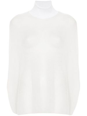 Fabiana Filippi pull en maille ajourée à col montant - Blanc