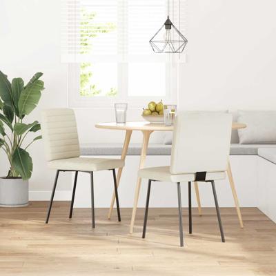 Eetkamerstoelen 2 st fluweel crmekleurig