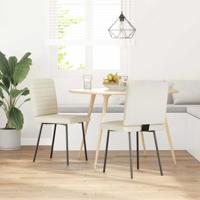 Eetkamerstoelen 2 st fluweel crmekleurig