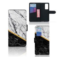 Huawei P40 Pro | Bookcase | Marmer Wit Zwart - Origineel Cadeau Man