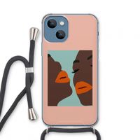 Orange lips: iPhone 13 mini Transparant Hoesje met koord