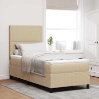 Boxspringbed met matras ribfluweel lichtgroen grijs 100x200 cm