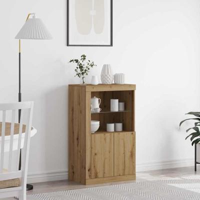 Bijzetkast artisanaal eikenkleurig 60.5 x 37 x 100 cm