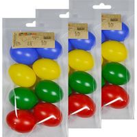 24x Plastic eitjes multikleur/gekleurd 6 cm decoratie/versiering - Feestdecoratievoorwerp - thumbnail