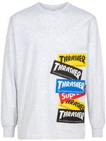 Supreme x Thrasher t-shirt à logo imprimé - Gris - thumbnail