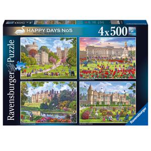 Ravensburger puzzel Happy days koninklijke woningen - 4 x 500 stukjes