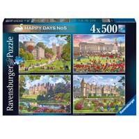 Ravensburger puzzel Happy days koninklijke woningen - 4 x 500 stukjes - thumbnail