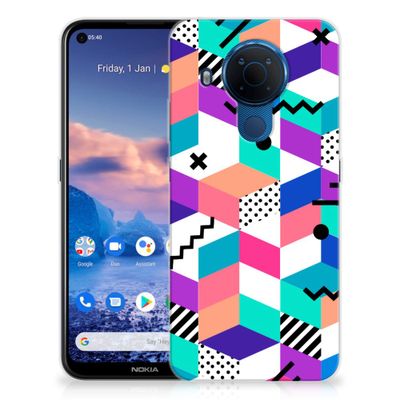 Nokia 5.4 TPU Hoesje Blokken Kleurrijk Nokia 5.4 TPU Hoesje Blokken Kleurrijk