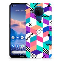 Nokia 5.4 TPU Hoesje Blokken Kleurrijk - thumbnail