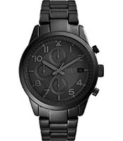Horlogeband Fossil FS5154 Roestvrij staal (RVS) Zwart 22mm