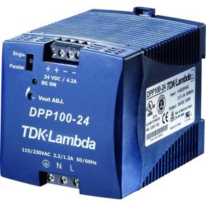 TDK-Lambda DPP100-24 DIN-rail netvoeding 24 V/DC 4.2 A 100 W Aantal uitgangen: 1 x Inhoud: 1 stuk(s)