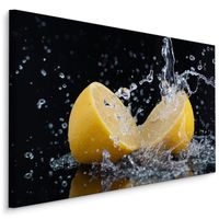 Schilderij - citroenen in water, super scherpe print, wanddecoratie