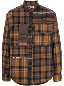 AAPE BY *A BATHING APE® chemise en coton à motif tartan - Orange