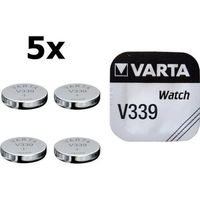 5 Stuks - Varta V339 11mAh 1.55V knoopcel batterij - thumbnail