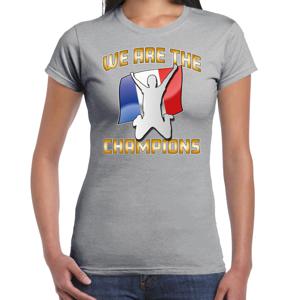 Verkleed T-shirt voor dames - Frankrijk - grijs - voetbal supporter - themafeest