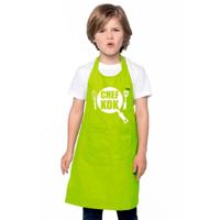 Chef kok keukenschort - rood - voor kinderen - polyester - one size Chef kok keukenschort - rood - voor kinderen - polyester - one size