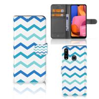 Samsung Galaxy A20s | Telefoon Hoesje | Zigzag Blauw Samsung Galaxy A20s | Telefoon Hoesje | Zigzag Blauw