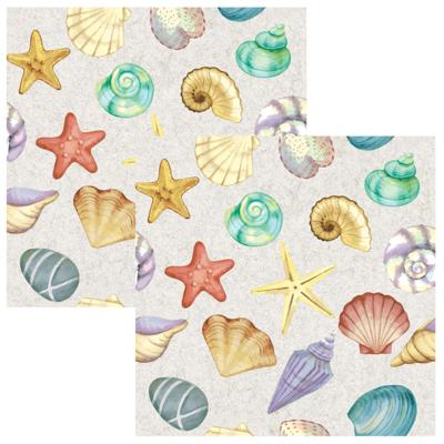 Paperdesign Servetten Seafood - 40x stuks - 3 laags - 33 x 33 cm - zeemeermin
