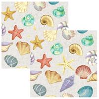 Paperdesign Servetten Seafood - 40x stuks - 3 laags - 33 x 33 cm - zeemeermin