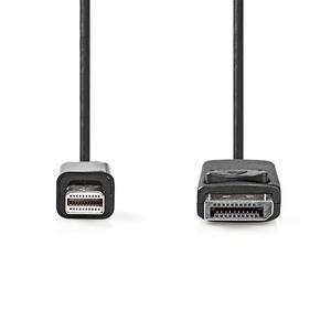 Nedis Mini DisplayPort-Kabel | DisplayPort 1.2 | Mini-DisplayPort Male | DisplayPort Male | 21.6 Gbps | Vernikkeld | 1.00 m | Rond | PVC | Zwart |
