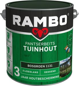 Rambo Pantserbeits Tuinhout Zijdeglans Dekkend - 2,5 liter Bosgroen