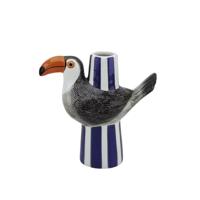 Vaas - Toekan - Violet/Grijs/Oranje - 16,5x7,5x16cm