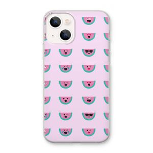 Smiley watermeloenprint: iPhone 13 mini Transparant Hoesje