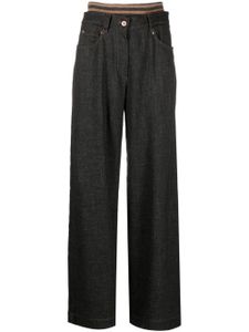 Brunello Cucinelli pantalon ample à empiècements - Gris