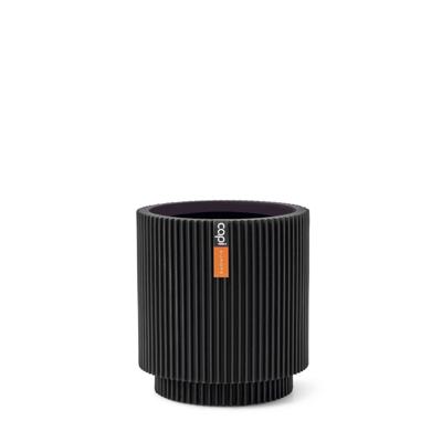 Vaas cilinder Groove 11x12 zwart - Capi europe