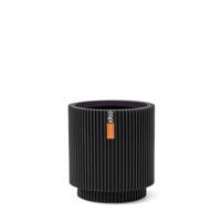 Vaas cilinder Groove 11x12 zwart - Capi europe