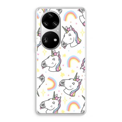 Rainbow Unicorn: Huawei P50 Pro Transparant Hoesje