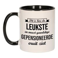 Hoe de leukste gepensioneerde eruitziet koffiemok - wit met zwart - bedankt cadeau - collega - 300ml Hoe de leukste gepensioneerde eruitziet koffiemok - wit met zwart - bedankt cadeau - collega - 300ml