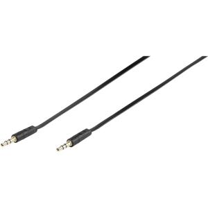Vivanco 46133 Jackplug Audio Aansluitkabel [1x Jackplug male 3,5 mm - 1x Jackplug male 3,5 mm] 1.50 m Zwart Plat