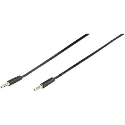 Vivanco 46133 Jackplug Audio Aansluitkabel [1x Jackplug male 3,5 mm - 1x Jackplug male 3,5 mm] 1.50 m Zwart Plat