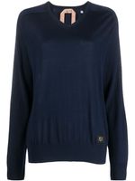 Nº21 pull en laine vierge à patch logo - Bleu