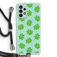 Groene blaadjes: Samsung Galaxy A52s 5G Transparant Hoesje met koord