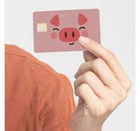 Schattige Varken creditcard sticker - thumbnail